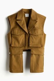 Twill Utility Vest - Olive green - Ladies HampM US at H&M